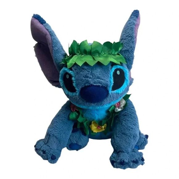 Disney Lilo & Stitch Hawaiian Stitch Blue Medium Plush Stuffed Animal Alien Toy - Picture 1 of 9